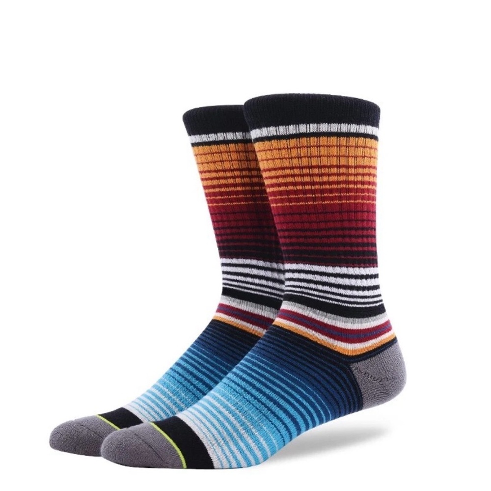 Southwestern Striped Athletic Fit Comfort Crew Socks - SIZE L (7-12) - Picture 2 of 5